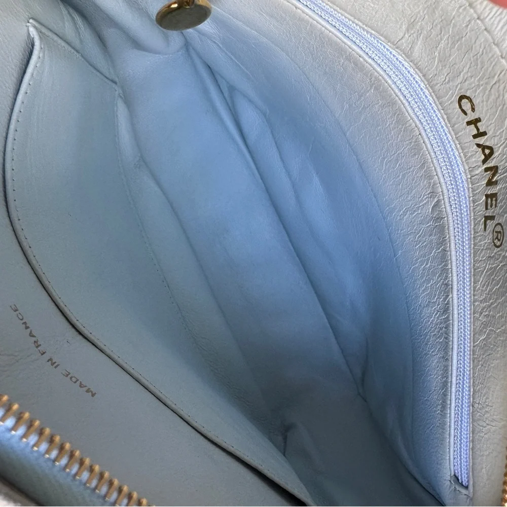 Chanel Vintage Suede Quilted Diana Camera Shoulder Bag